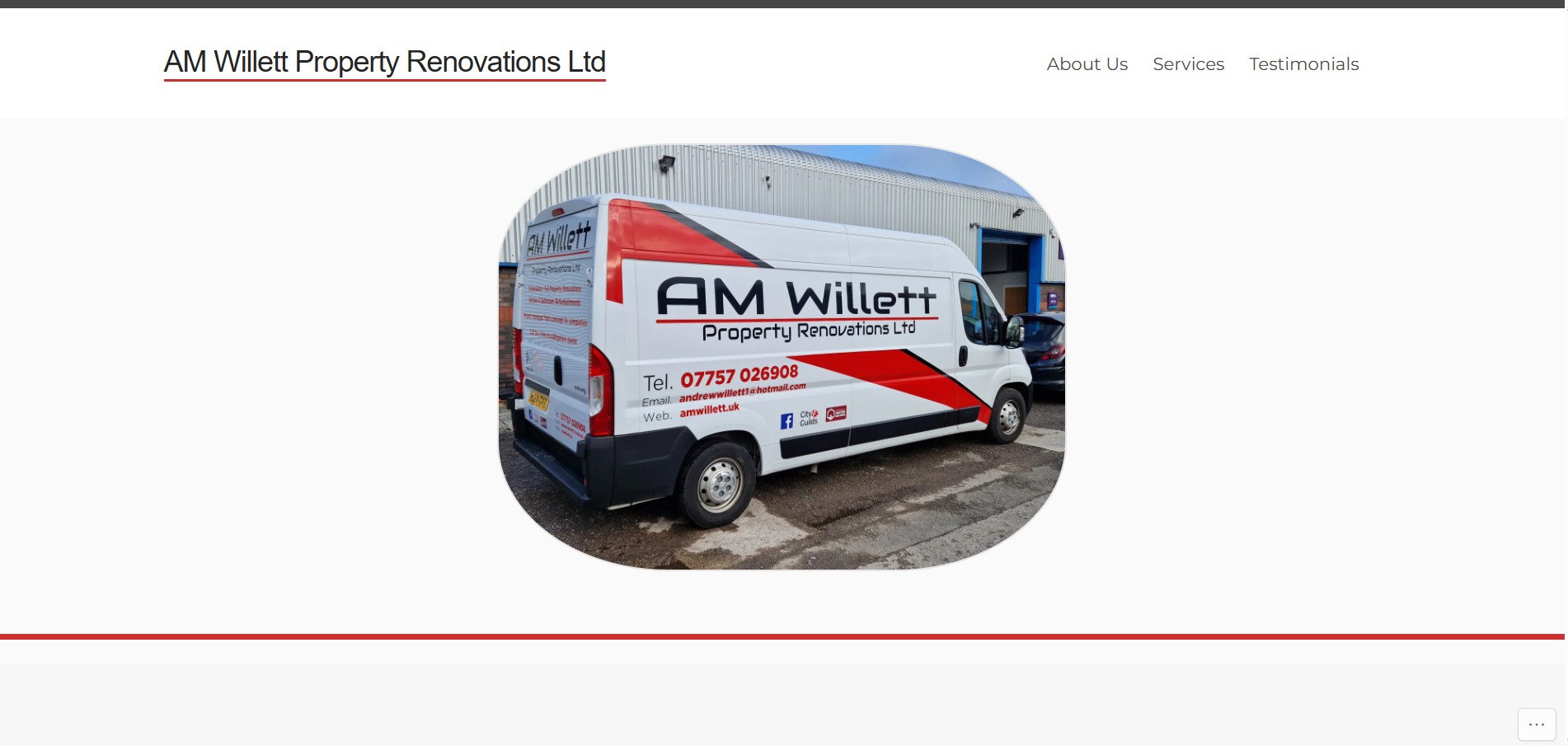 AM Willett Property Renovations website homepage
