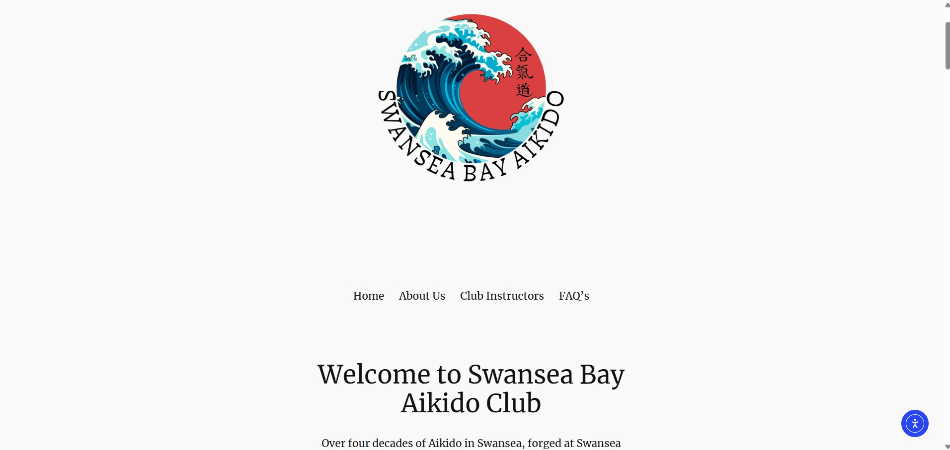 Swansea Bay Aikido website homepage